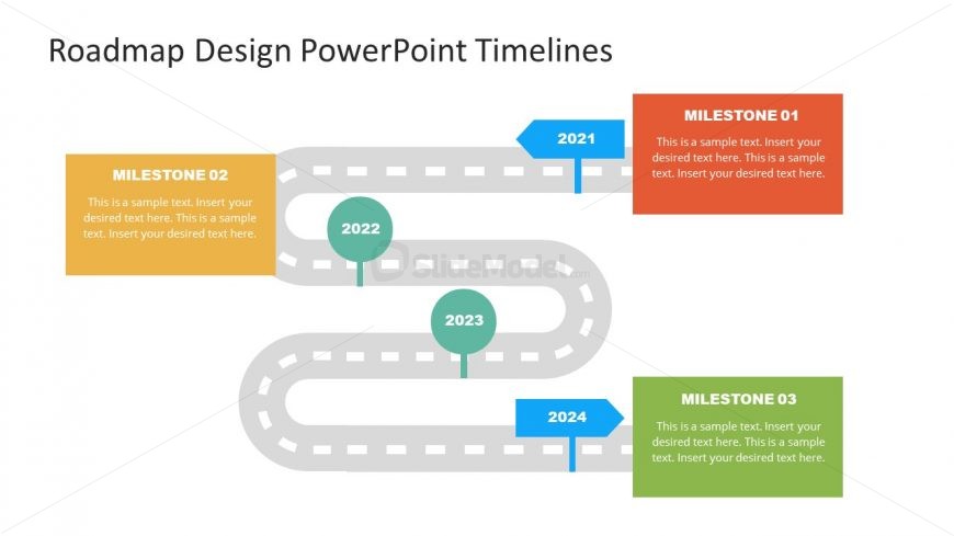 Presentation of Curved Roadmap PowerPoint