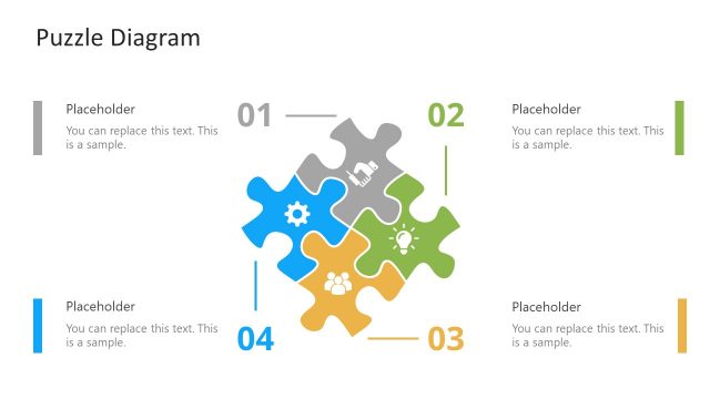 4 Steps Puzzle Diagram Template