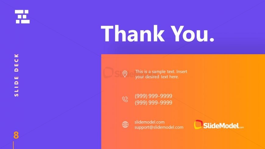 Template of Business Presentation Thank You
