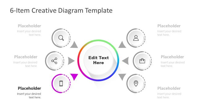 Creative Colorful Core Diagram Item 3 Slide