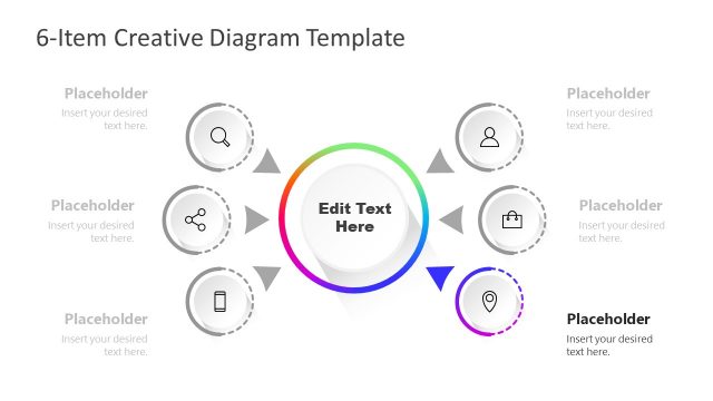 Creative Colorful Core Diagram Item 4 Slide
