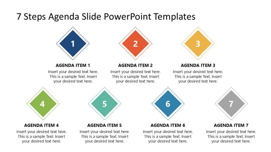 Agenda Presentation Template of 7 Items 