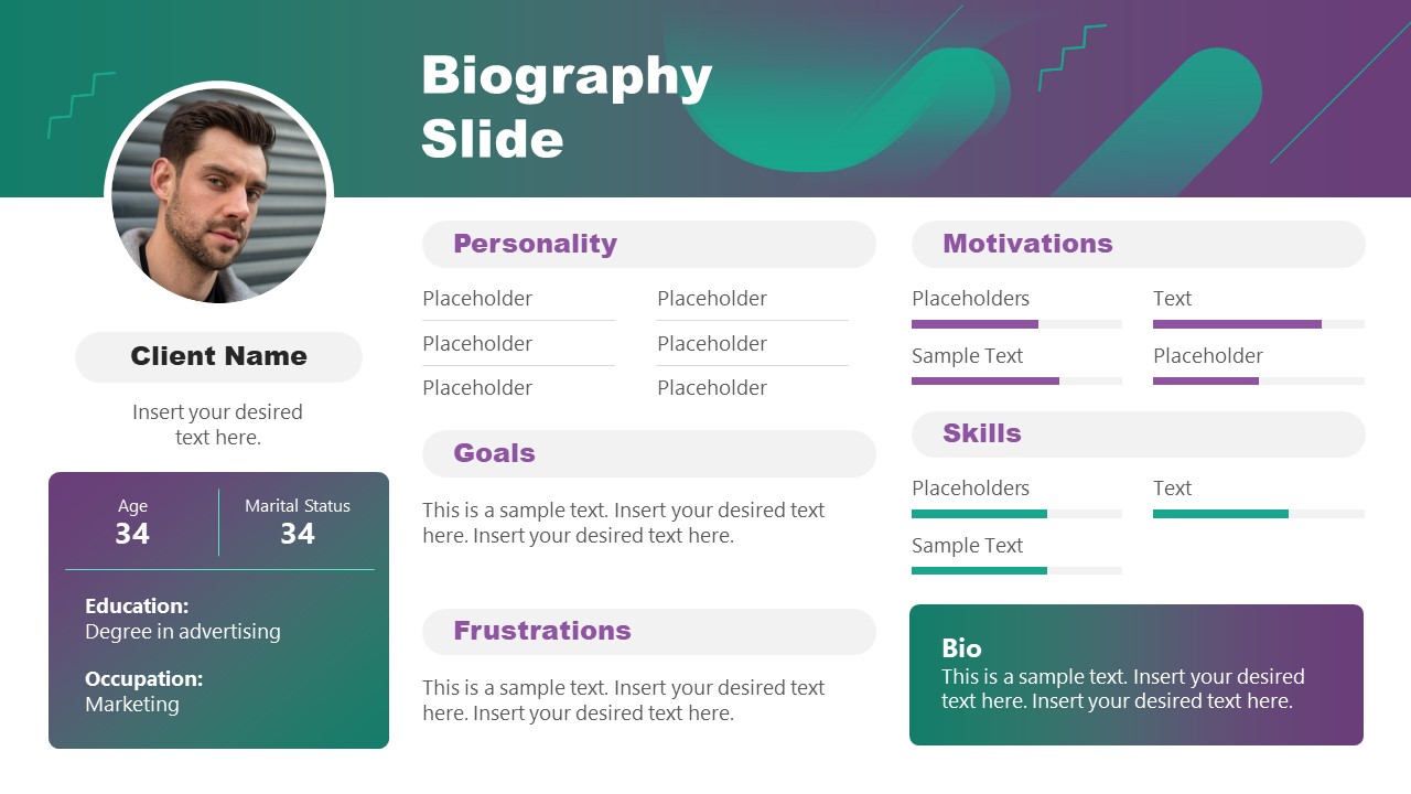 PPT Biography Template for Client Profile