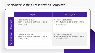 Presentation of Free Eisenhower Matrix Diagram 