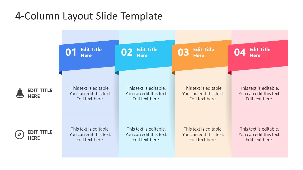 Slide of 4 Column PowerPoint Diagram 