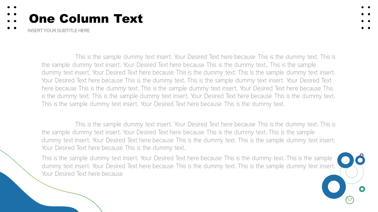 Free One Column Text Slide Template 
