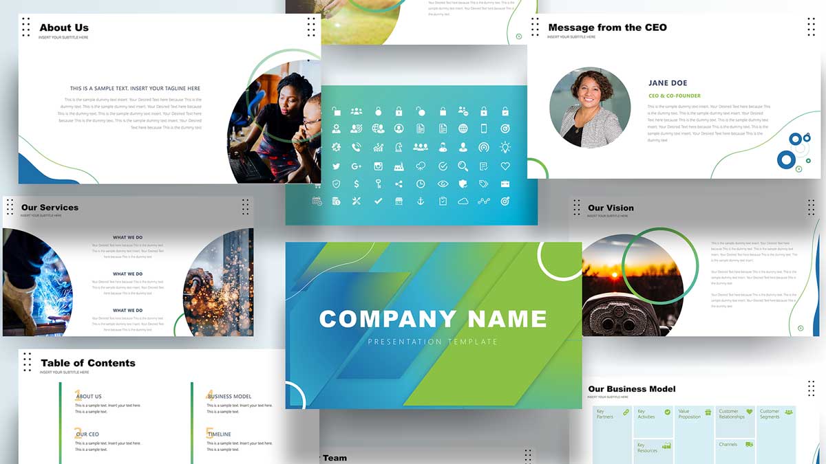 PowerPoint Company Profile Cover Layout