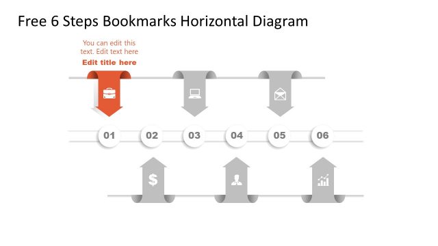 Step 1 Bookmark Horizontal Process Diagram Template