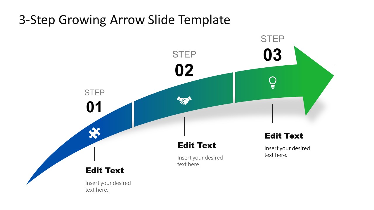 Free Growing Arrow Diagram PPT Template Slides