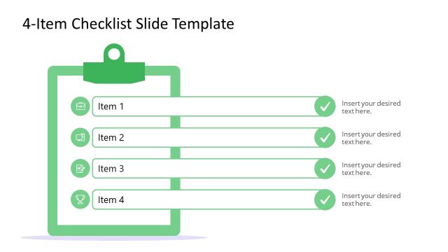 4-Item Checklist Free PowerPoint Template