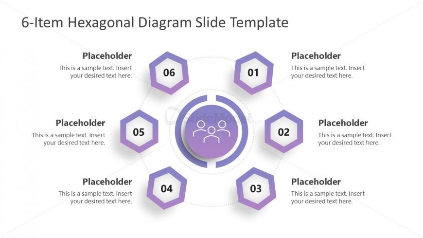 Free 6-Item Hexagonal Shapes Diagram for PowerPoint