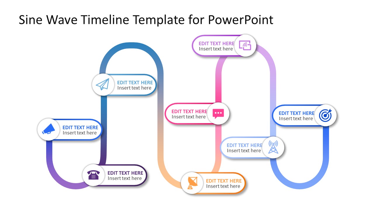 Free Sine Waver Timeline Template for PPT