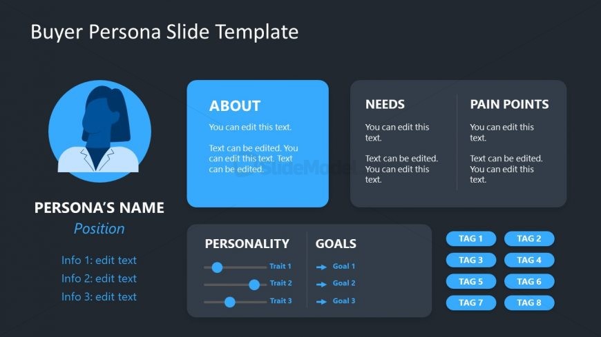 Dark Background Buyer Persona PPT Slide