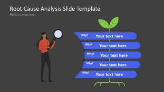 Dark Background 5 Whys PPT Illustration Diagram