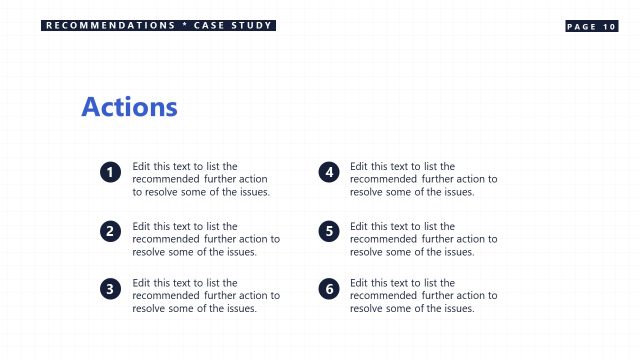 Actions PPT Slide for Free Case Study Template