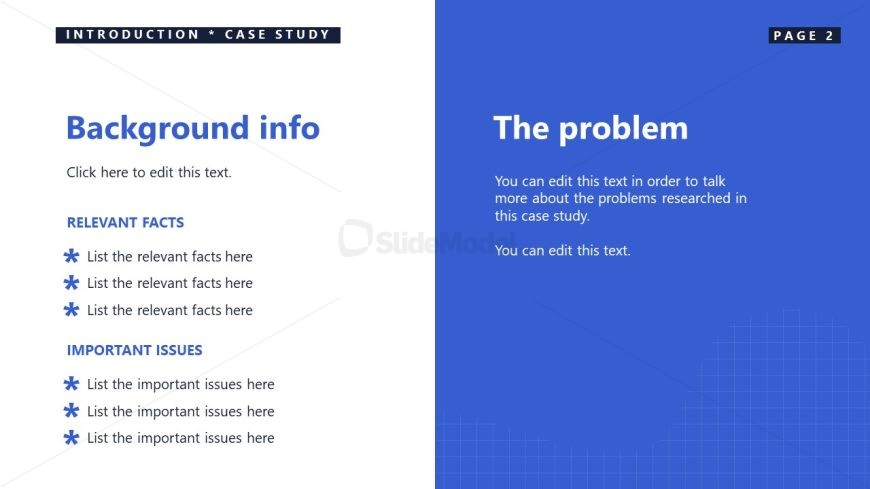 Background Information Slide Template for Case Study Presentation