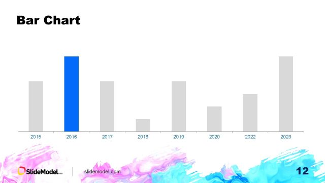 Data Driven Bar Chart Slide with Aquarelle Background
