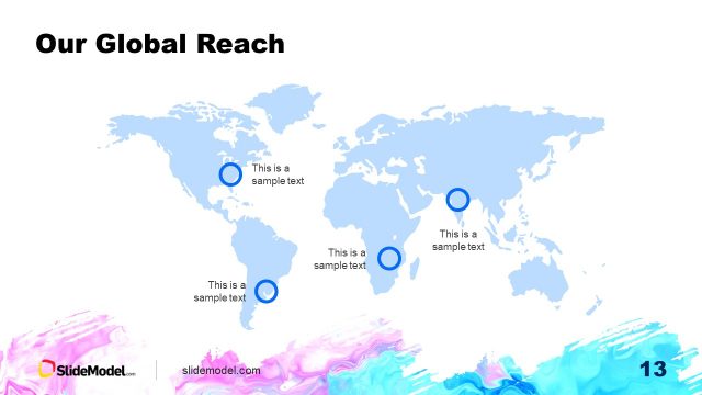 Editable Map Slide Global Reach Presentation