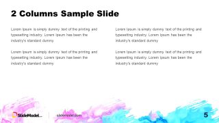 Editable 2 Columns Aquarelle PPT Template Slide