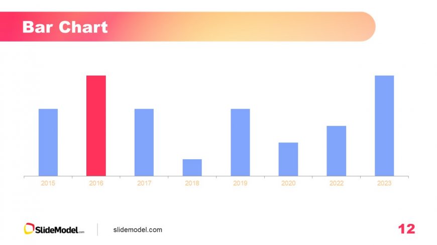 Data Driven Bar Chart Slide with Gradient Background Design