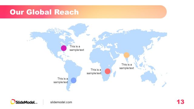 Global Reach Presentation Slide with Gradient PowerPoint Background