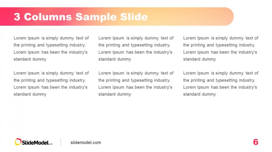 3 Columns Sample Slide for PPT