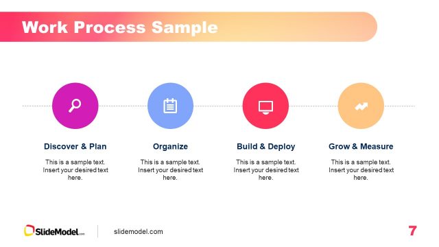 Work Process Slide with Infographic Icons