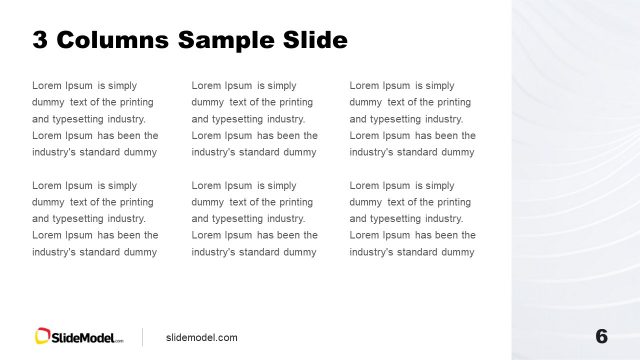 Three Column Slide with White Textured Background