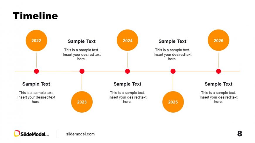 Editable Horizontal Timeline Template for PowerPoint