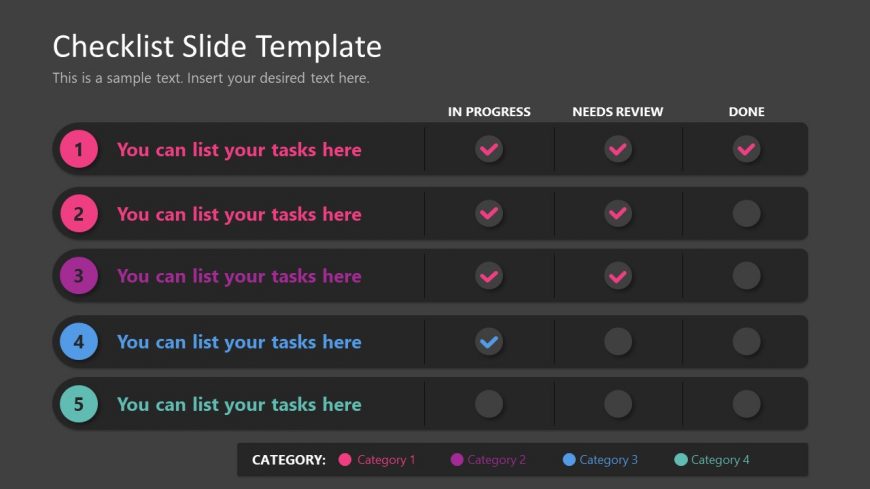 PowerPoint Free Checklist Template for Presentation