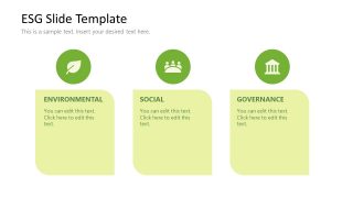 Infographic Icons Slide with Three Text Boxes - ESG PPT Template