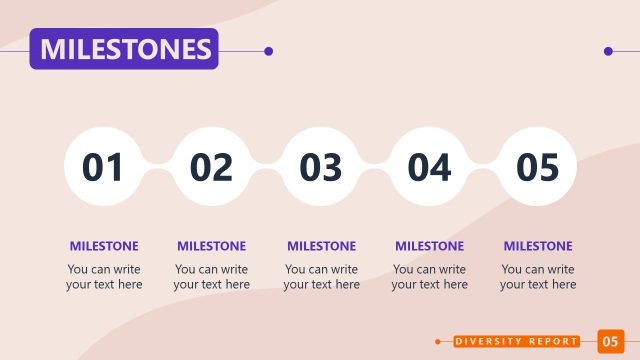 Horizontal Timeline Slide Template – Diversity Report PowerPoint Design