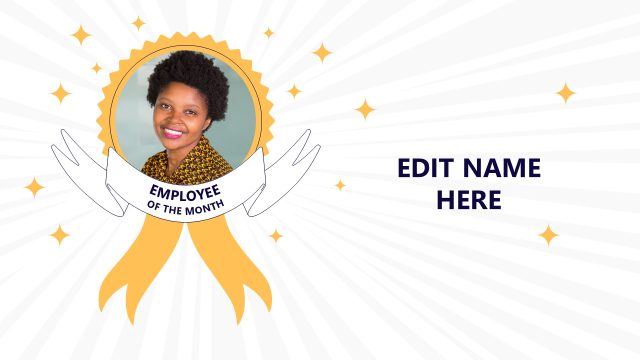 Employee of The Month Badge Slide for PowerPoint