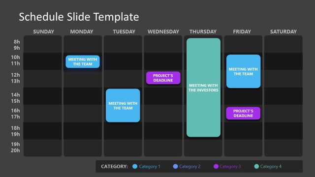 Free Schedule PPT Template Slide with Dark Background