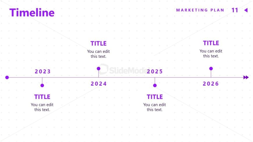 Linear Timeline Diagram for Free Marketing Plan Template