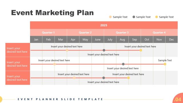 Timeline Slide for Event Marketing Plan