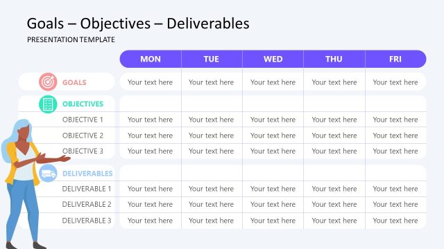 Goals Objectives and Deliverables Presentation Template Slide