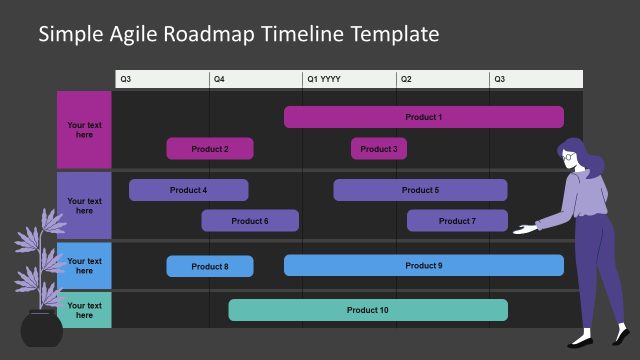 Dark Background Slide for Agile Roadmap Presentation