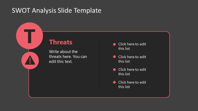 Free Threats Presentation Slide with Dark Background