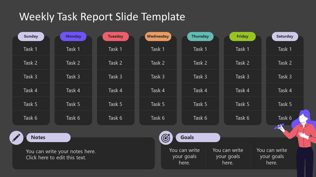 Free Weekly Task Report PowerPoint Template & Google Slides