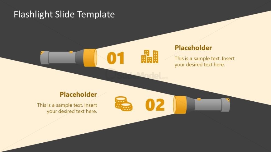 Ediatble Free Flashlight Slide Template with Dark Background