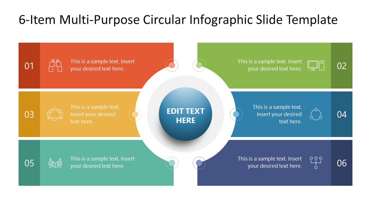 Free 6-Item Multipurpose Circular Infographic PPT Template