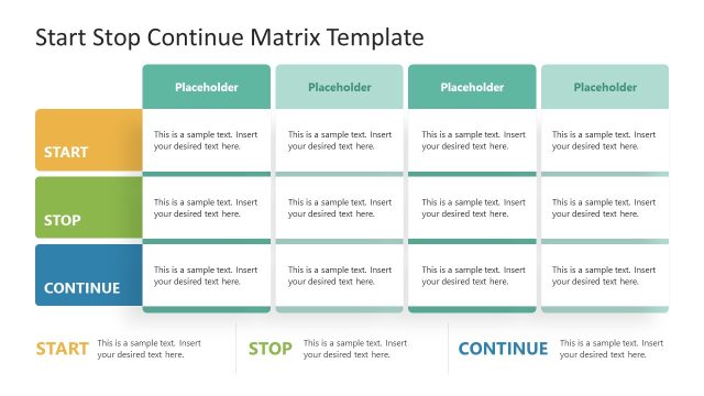 Free Start Stop Continue Matrix Presentation Template