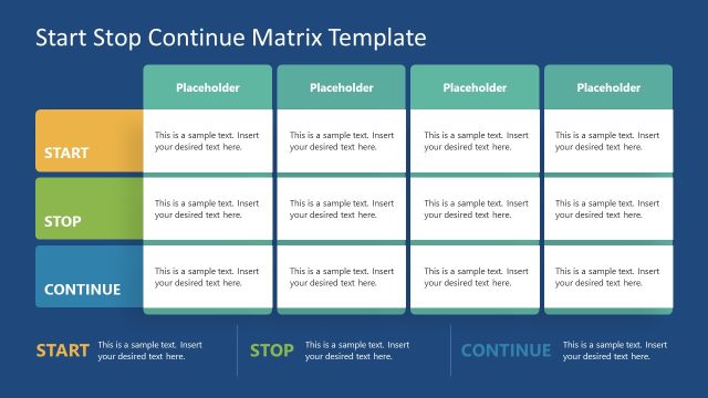 Free Start Stop Continue Matrix PowerPoint Slide