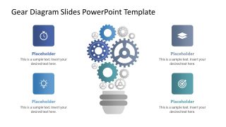 Free Gear Diagram Slide Template with Infographic Icons