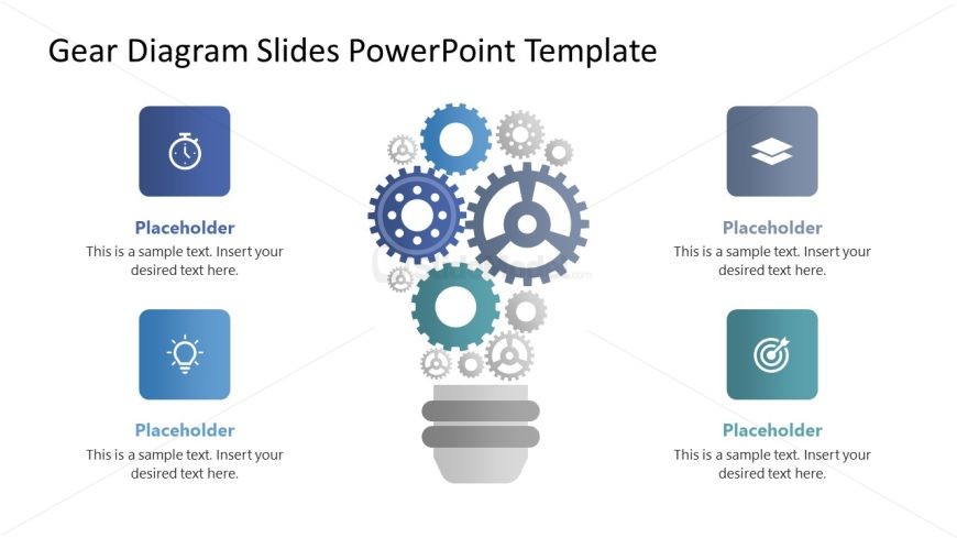 Free Gear Diagram Slide Template with Infographic Icons