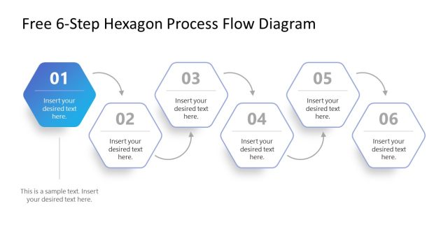6-Step Hexagon Process Flow Diagram Presentation Template - SlideModel