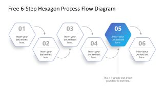 6-Step Hexagon Process Flow PowerPoint Presentation - Step 5 