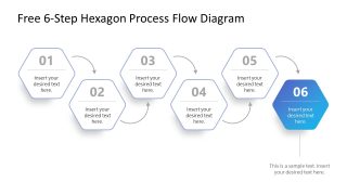 6-Step Hexagon Process Flow Presentation Slide 