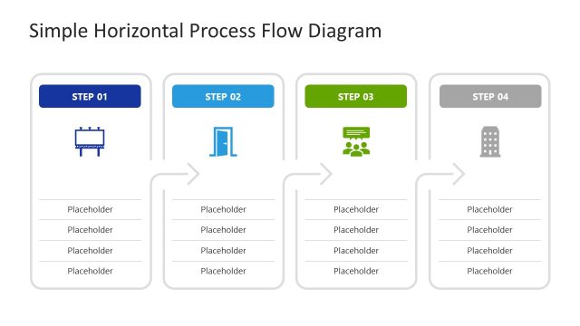 Customizable Free 4-Step Horizontal Process Flow PPT Template